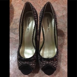 Madden Girl Peep Toe Tweed Heel